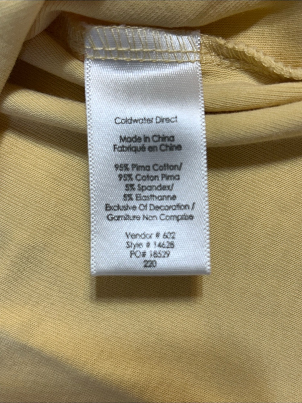 Coldwater Creek t shirt mustard Yellow V-Neck Layered Trim Tee 3/4 sleeve - Picture 5 of 8